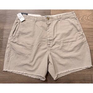 Polo Ralph Lauren Burroughs Chino Shorts Mens 42 Khaki Tan Cutoff Relaxed NEW